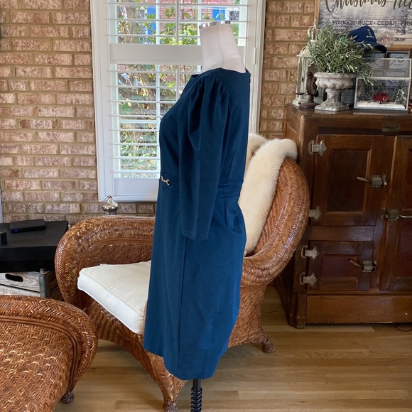 ANN TAYLOR PETITE BIT EQUESTRIAN HORSES 3/4 SLEEVE DRESS 6 P NEW - Picture 6 of 11